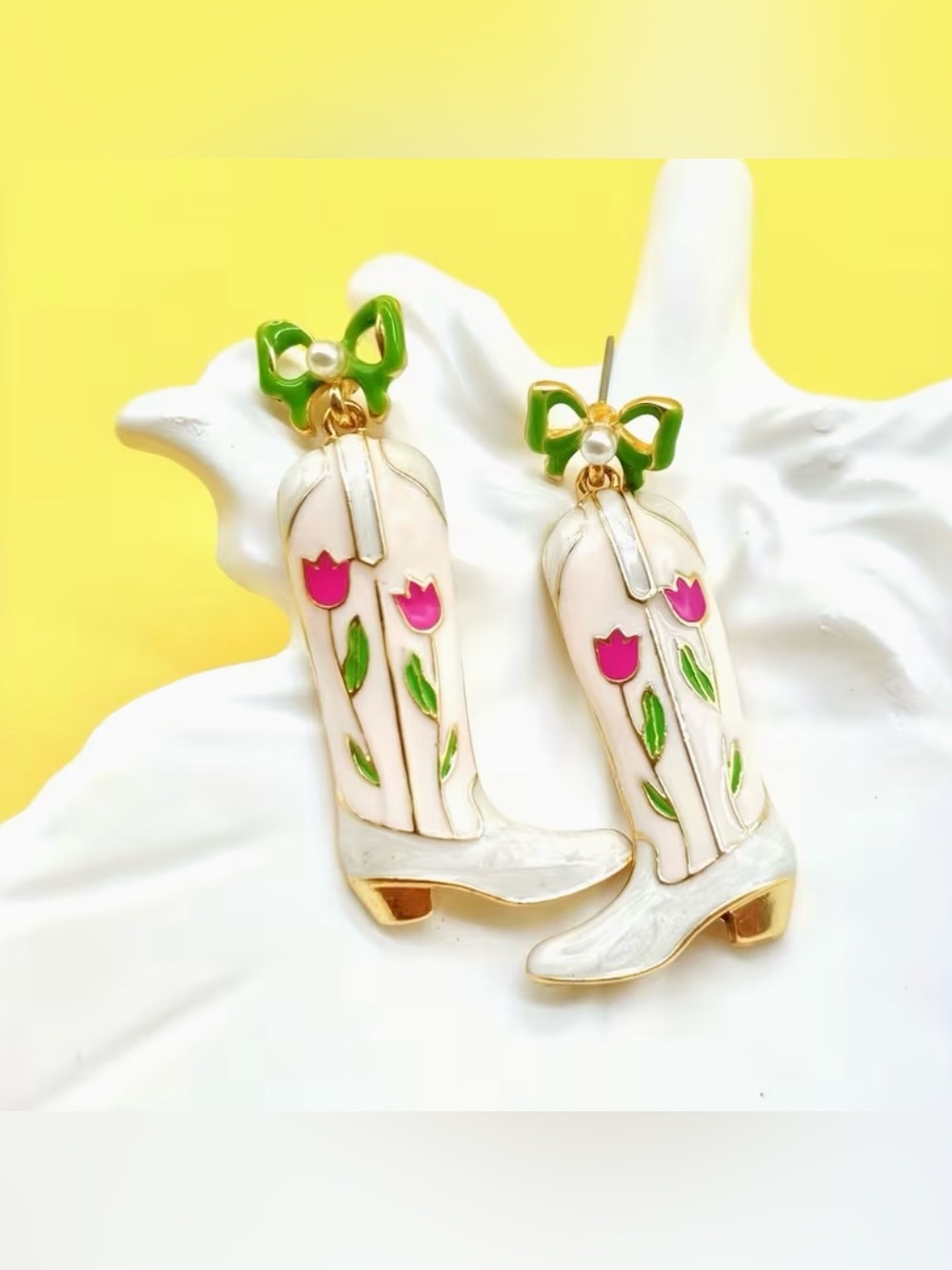 Western Cowboy Boot Earrings New Modern - Picture 3 of 7